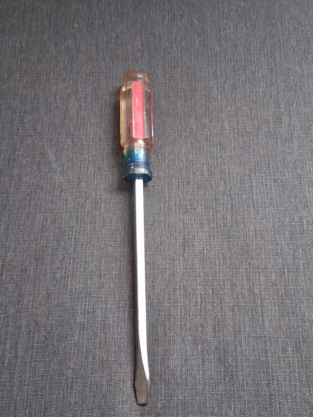 Vintage Craftsman 1/4 inch slotted flathead screwdriver red blue handle
